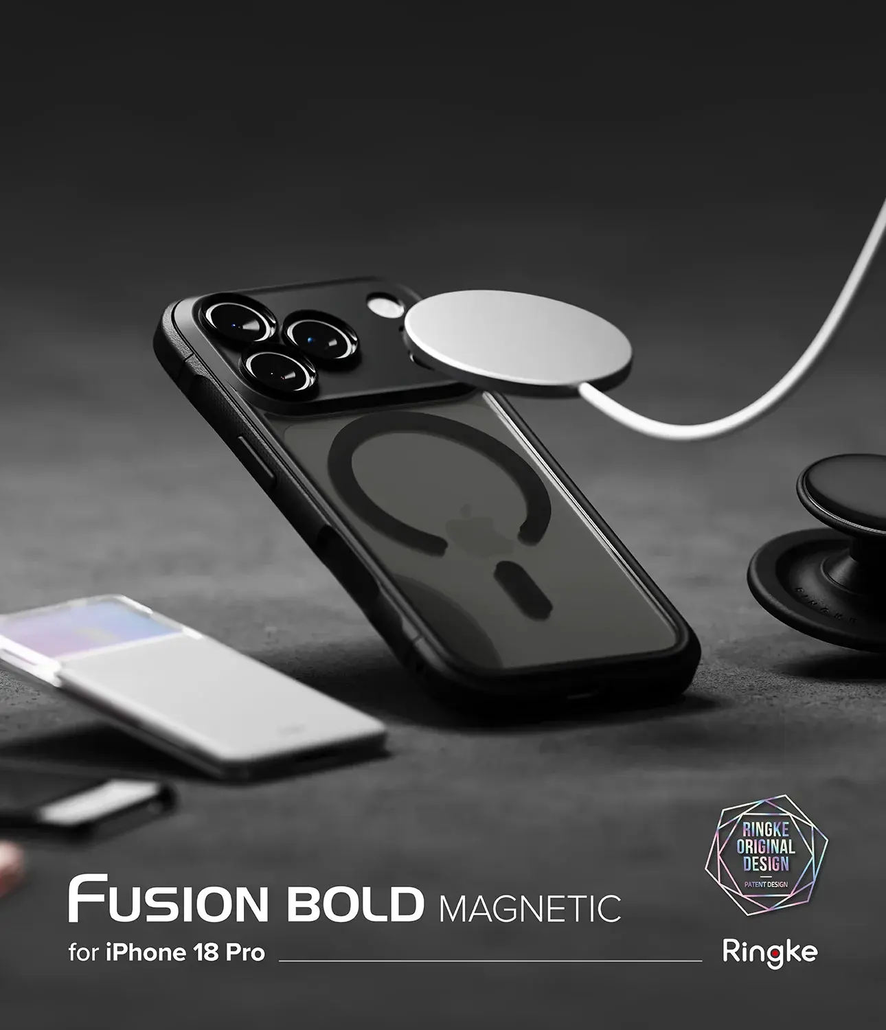 Ringke Fusion Bold Magnetic Apple iPhone 18 Pro / 17 Pro Hoesje MagSafe Zwart afbeelding 2