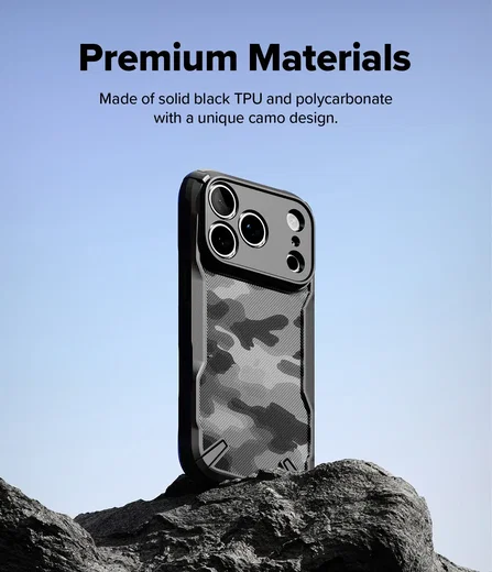 Ringke Fusion X Apple iPhone 18 Pro / 17 Pro Hoesje Back Cover Camo Zwart afbeelding 4