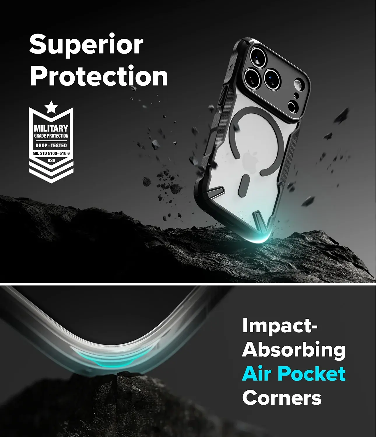 Ringke Fusion X Magnetic Apple iPhone 18 Pro / 17 Pro Hoesje MagSafe Zwart afbeelding 9