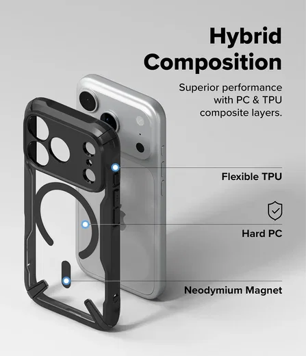 Ringke Fusion X Magnetic Apple iPhone 18 Pro / 17 Pro Hoesje MagSafe Zwart afbeelding 11