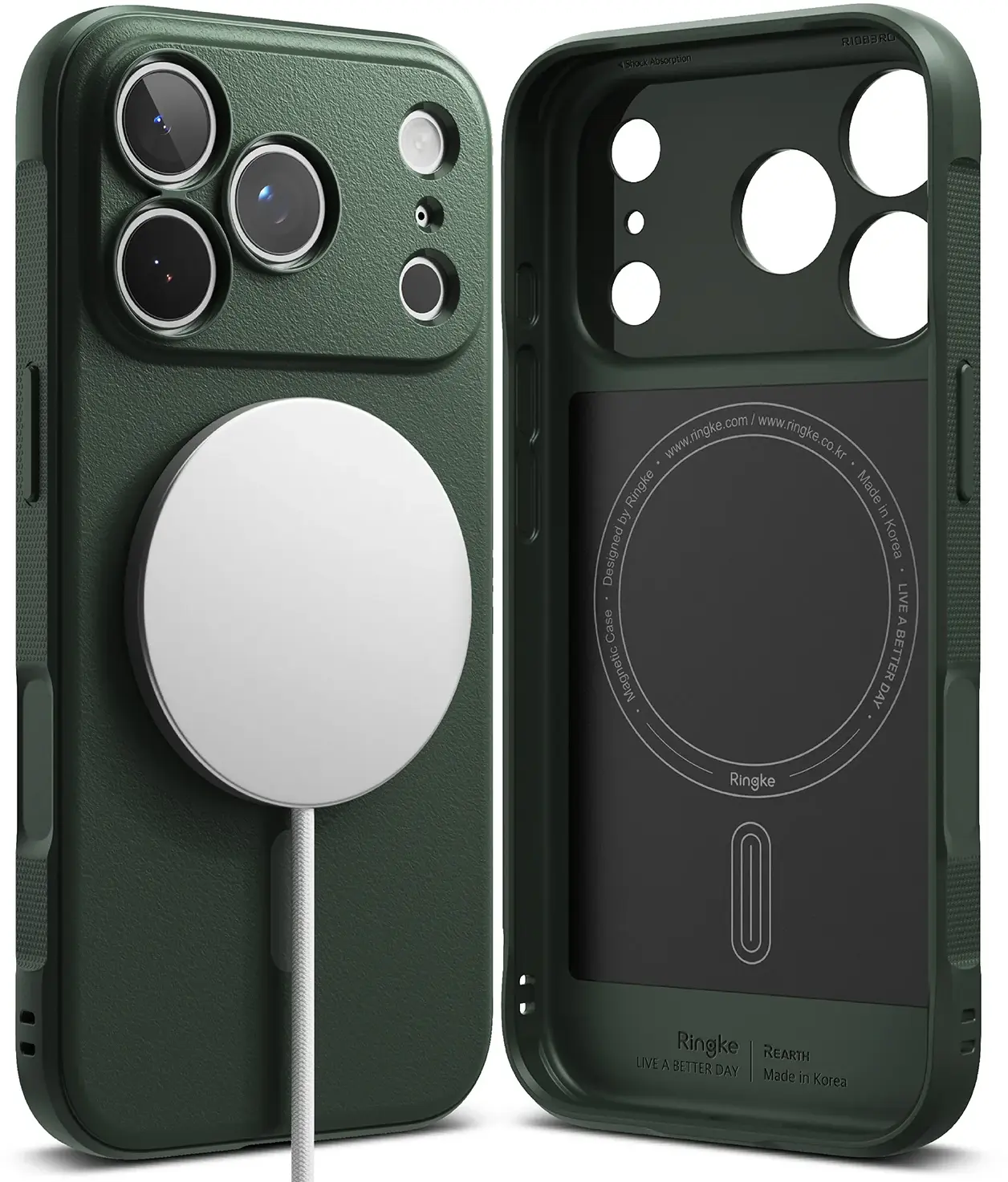Ringke Onyx Magnetic Apple iPhone 18 Pro / 17 Pro Hoesje MagSafe Groen afbeelding 1