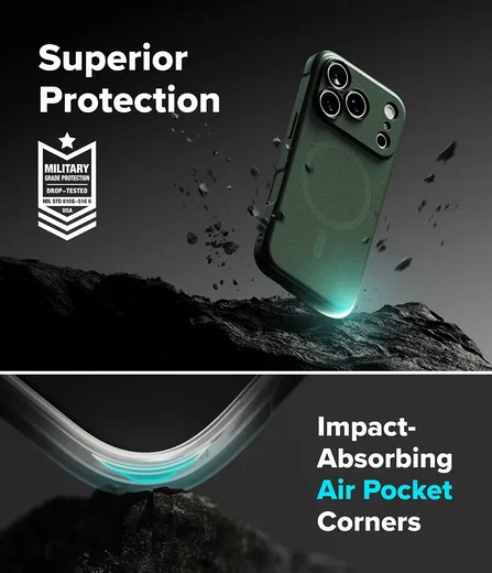 Ringke Onyx Magnetic Apple iPhone 18 Pro / 17 Pro Hoesje MagSafe Groen afbeelding 9