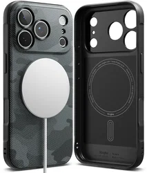 Ringke Onyx Magnetic Apple iPhone 18 Pro / 17 Pro Hoesje MagSafe Camo Zwart afbeelding