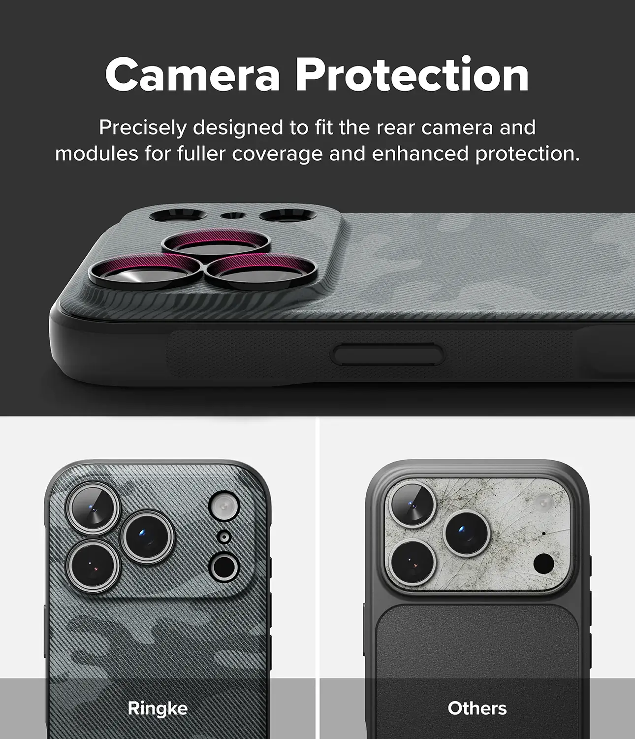 Ringke Onyx Magnetic Apple iPhone 18 Pro / 17 Pro Hoesje MagSafe Camo Zwart afbeelding 9