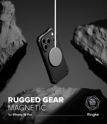 Ringke Rugged Gear Magnetic iPhone 18 pro / 17 Pro Hoesje MagSafe Zwart afbeelding 2