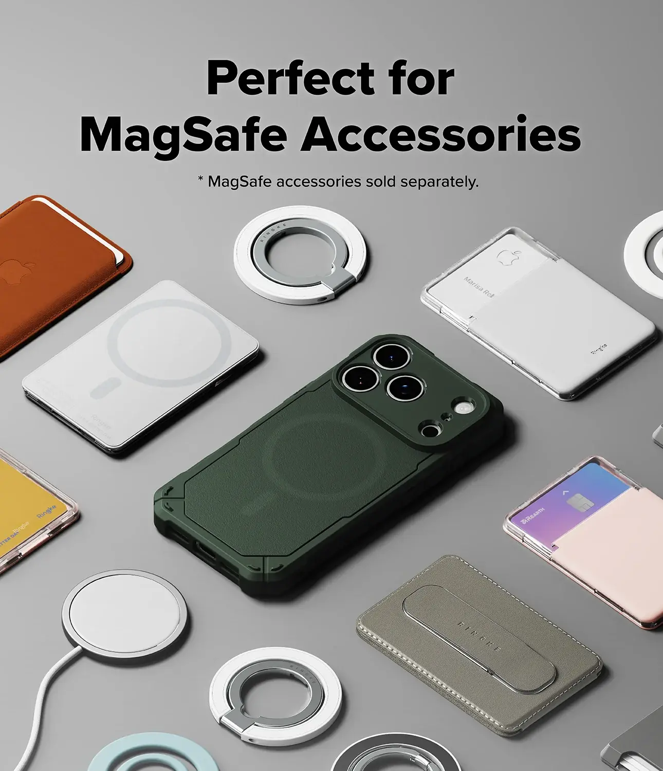 Ringke Rugged Gear Magnetic iPhone 18 Pro / 17 Pro Hoesje MagSafe Groen afbeelding 3