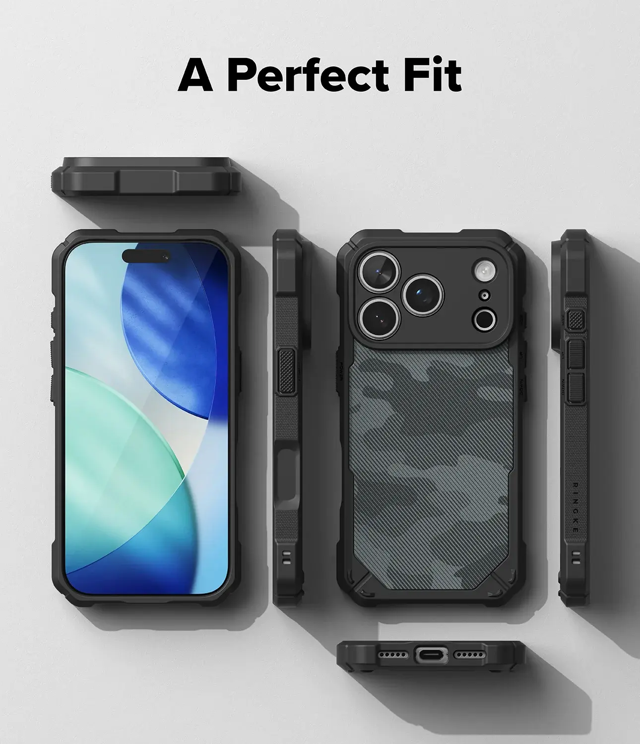 Ringke Rugged Gear Magnetic iPhone 18 Pro / 17 Pro Hoesje MagSafe Camo Zwart afbeelding 10