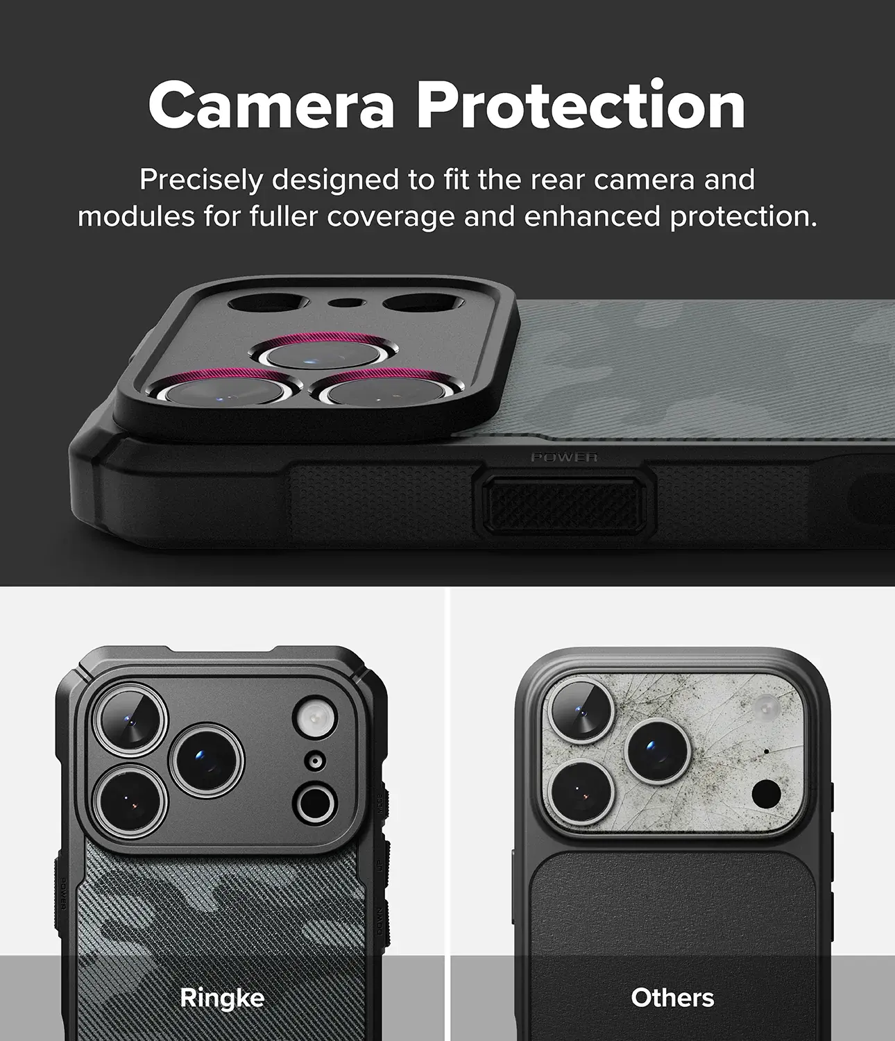 Ringke Rugged Gear Magnetic iPhone 18 Pro / 17 Pro Hoesje MagSafe Camo Zwart afbeelding 11