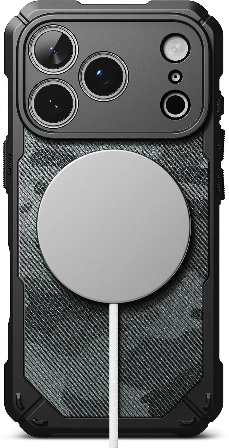 Ringke Rugged Gear Magnetic iPhone 18 Pro / 17 Pro Hoesje MagSafe Camo Zwart afbeelding 1