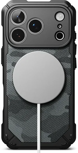 Ringke Rugged Gear Magnetic iPhone 18 Pro / 17 Pro Hoesje MagSafe Camo Zwart afbeelding 1