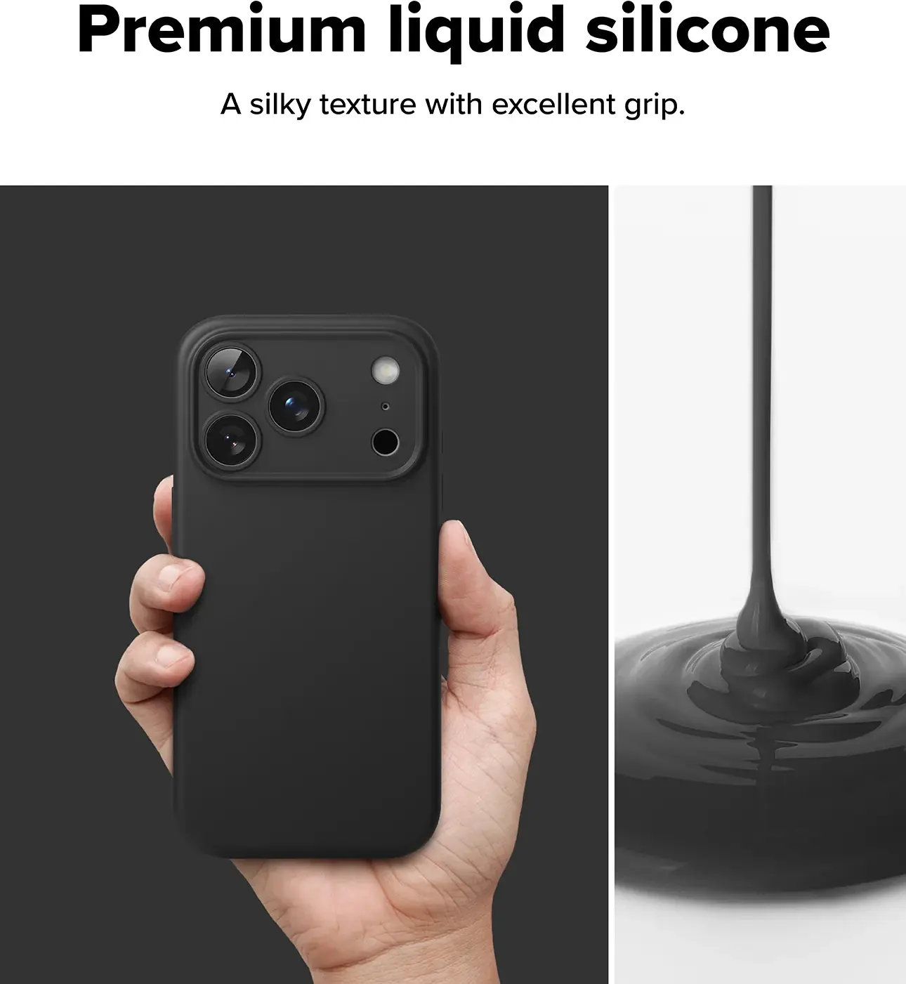 Ringke Silicone Magnetic Apple iPhone 18 Pro Hoesje MagSafe Back Cover Zwart afbeelding 4