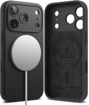 Ringke Silicone Magnetic Apple iPhone 18 Pro Hoesje MagSafe Back Cover Zwart