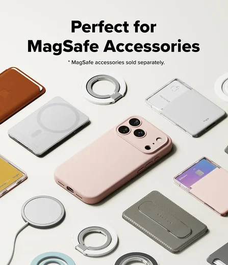 Ringke Silicone Magnetic Apple iPhone 18 Pro Hoesje MagSafe Back Cover Roze afbeelding 6
