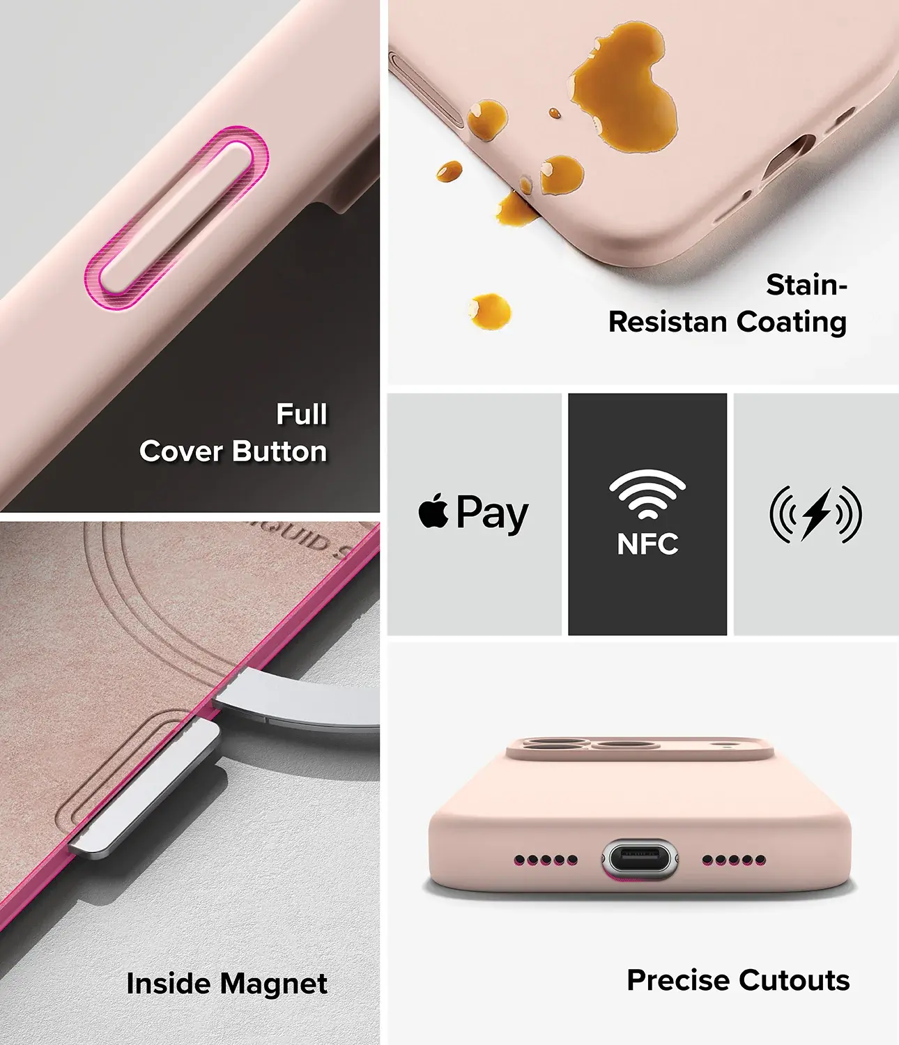 Ringke Silicone Magnetic Apple iPhone 18 Pro Hoesje MagSafe Back Cover Roze afbeelding 11