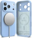 Ringke Silicone Magnetic Apple iPhone 18 Pro Hoesje MagSafe Back Cover Blauw