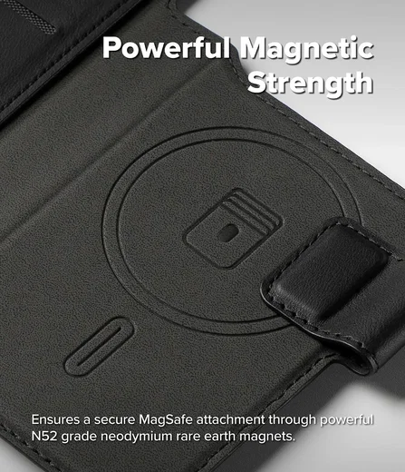 Ringke Folio Grip Wallet Magnetic Apple iPhone 18 pro / 17 Pro Hoesje Zwart afbeelding 4
