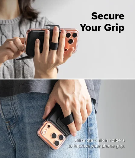 Ringke Folio Grip Wallet Magnetic Apple iPhone 18 pro / 17 Pro Hoesje Zwart afbeelding 8