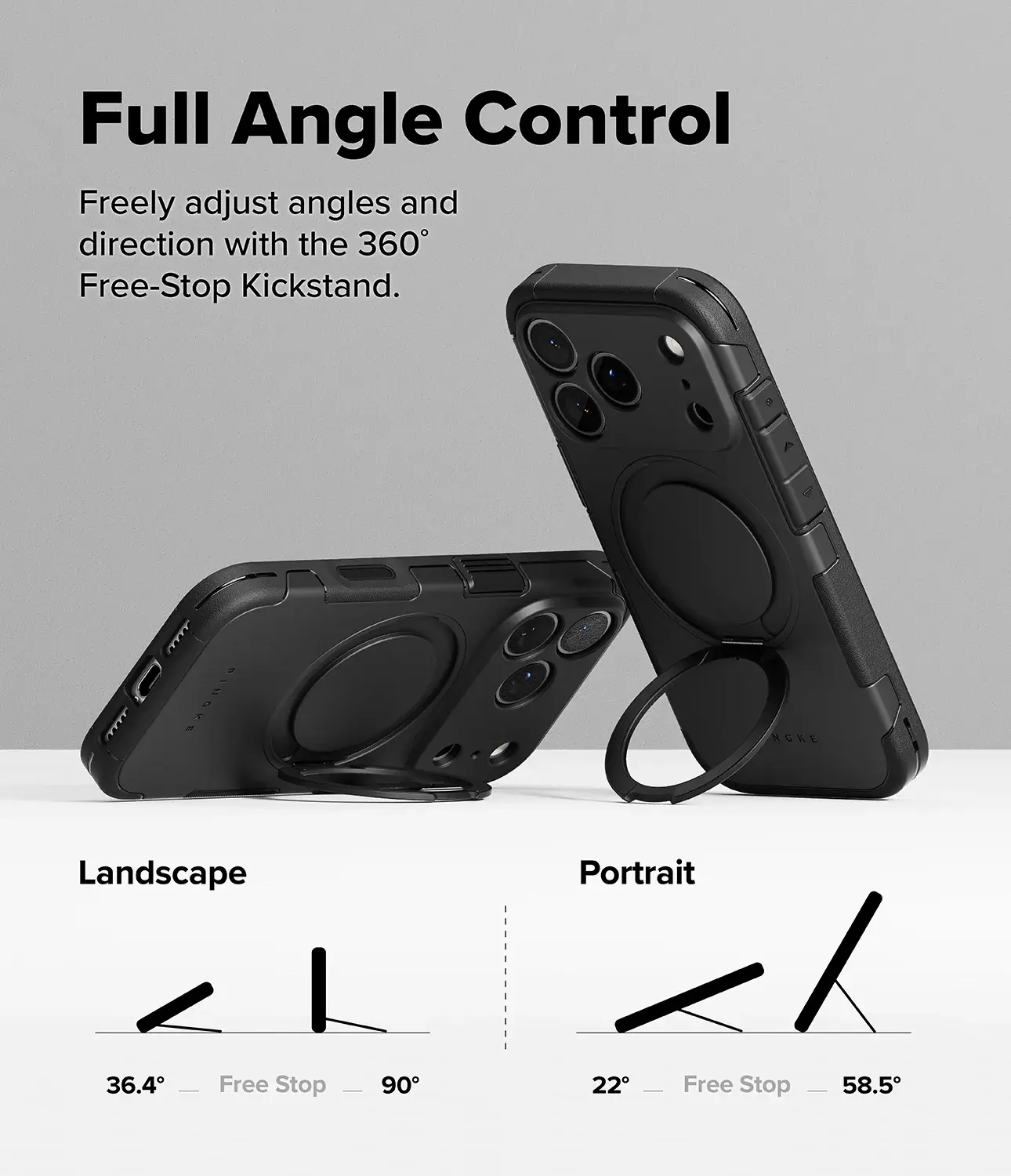 Ringke Alles Apple iPhone 18 Pro / 17 Pro Hoesje 360° MagSafe Standaard Zwart afbeelding 6