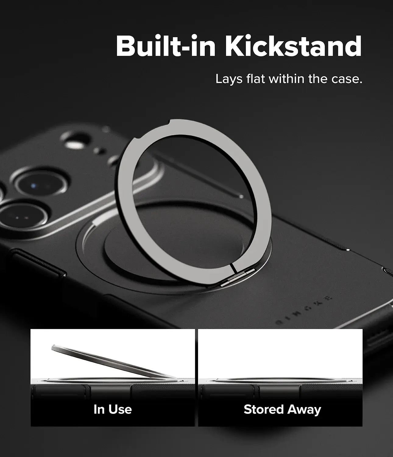 Ringke Alles Apple iPhone 18 Pro / 17 Pro Hoesje 360° MagSafe Standaard Grijs afbeelding 5