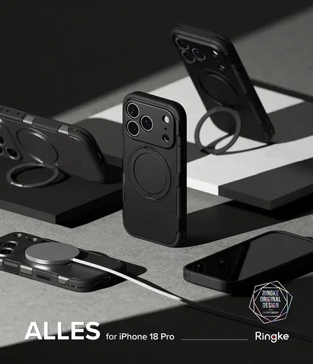Ringke Alles Apple iPhone 18 Pro / 17 Pro Hoesje 360° MagSafe Standaard Grijs afbeelding 2