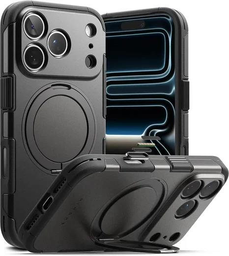 Ringke Alles Apple iPhone 18 Pro / 17 Pro Hoesje 360° MagSafe Standaard Grijs afbeelding 1