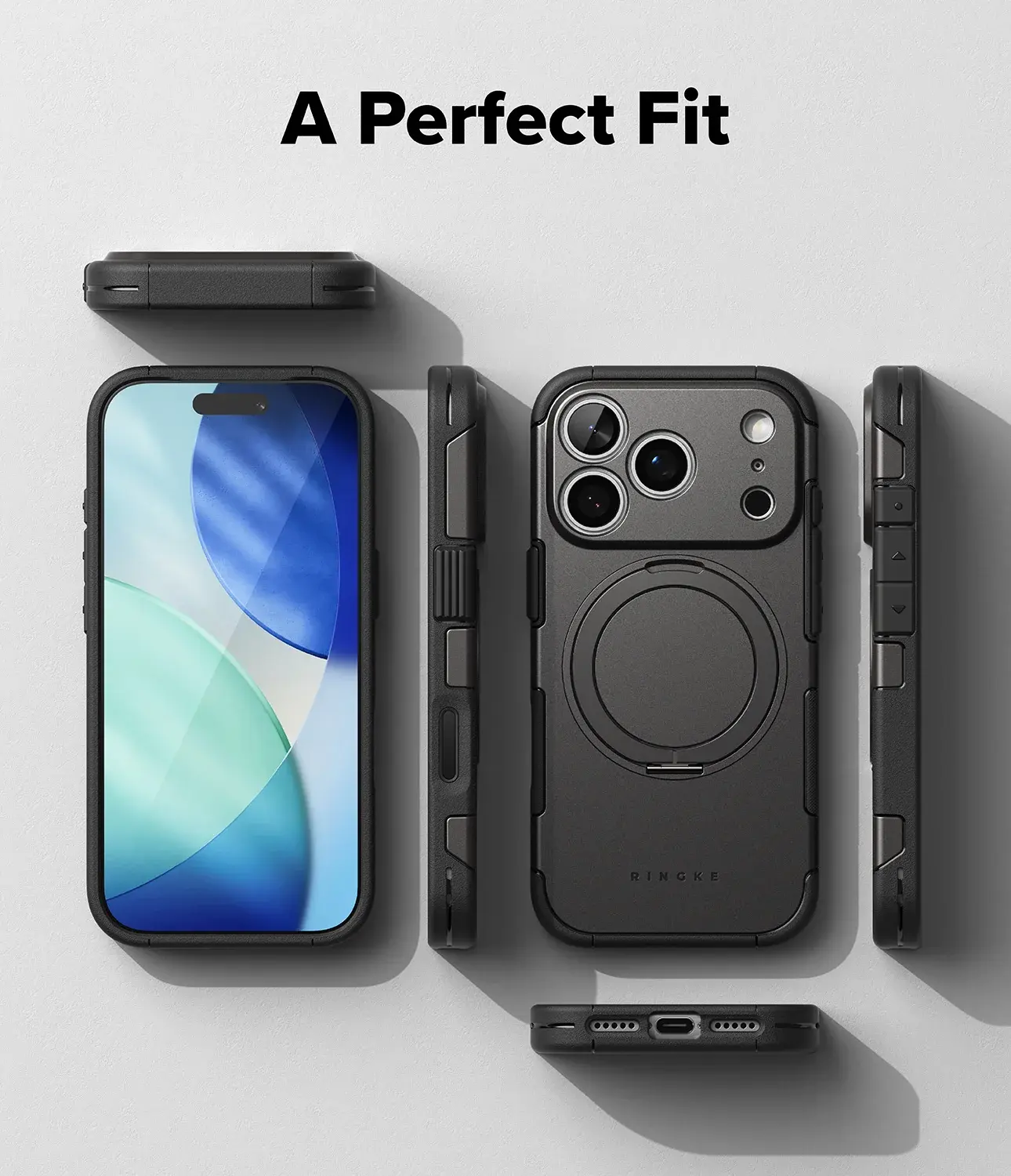 Ringke Alles Apple iPhone 18 Pro / 17 Pro Hoesje 360° MagSafe Standaard Grijs afbeelding 12