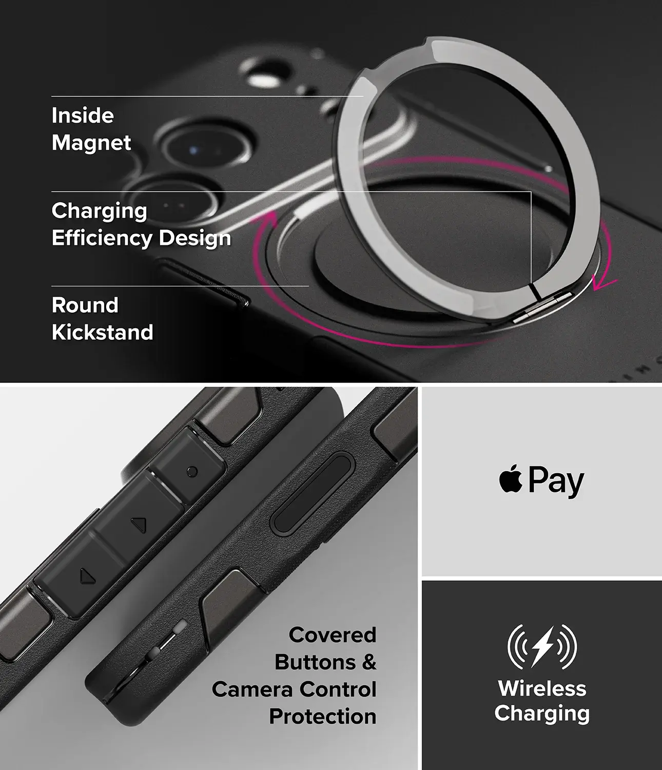 Ringke Alles Apple iPhone 18 Pro / 17 Pro Hoesje 360° MagSafe Standaard Grijs afbeelding 15