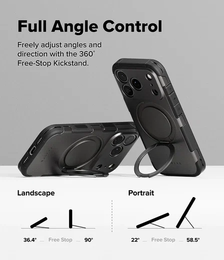 Ringke Alles Apple iPhone 18 Pro / 17 Pro Hoesje 360° MagSafe Standaard Grijs afbeelding 6