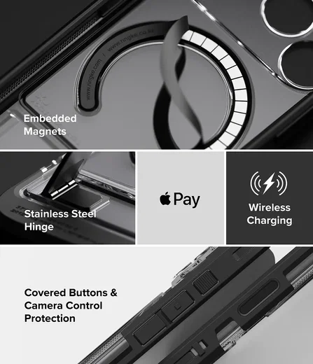 Ringke UX Magnetic iPhone 18 Pro / 17 Pro Hoesje MagSafe Standaard Zwart afbeelding 15