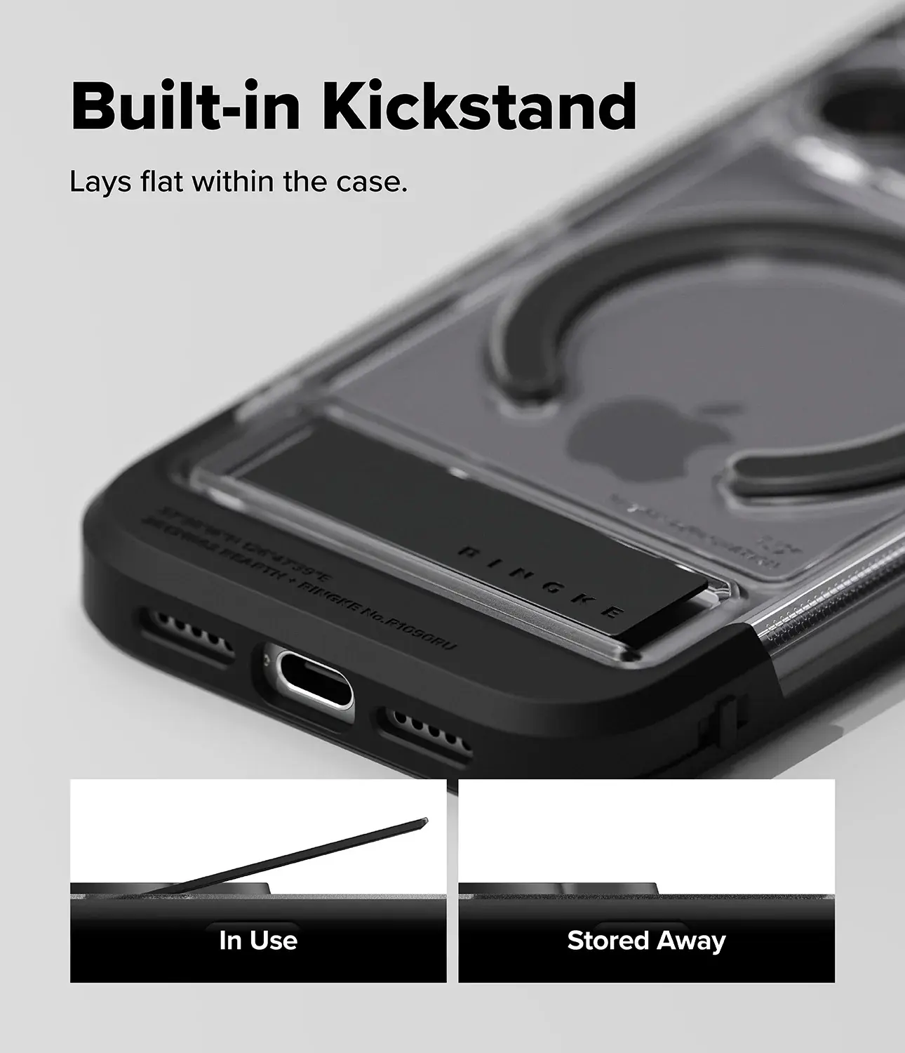 Ringke UX Magnetic iPhone 18 Pro / 17 Pro Hoesje MagSafe Standaard Zwart afbeelding 5