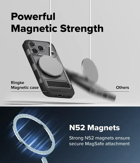 Ringke UX Magnetic iPhone 18 Pro / 17 Pro Hoesje MagSafe Standaard Zwart afbeelding 8