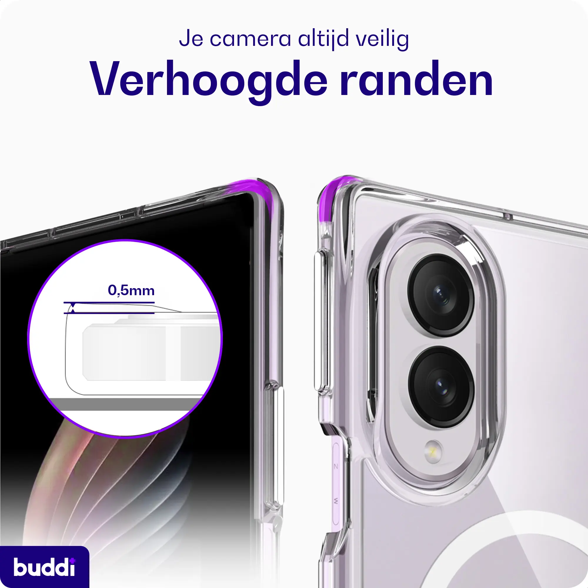 Buddi Core Samsung Galaxy Z Fold 8 Hoesje MagSafe Back Cover Transparant afbeelding 3