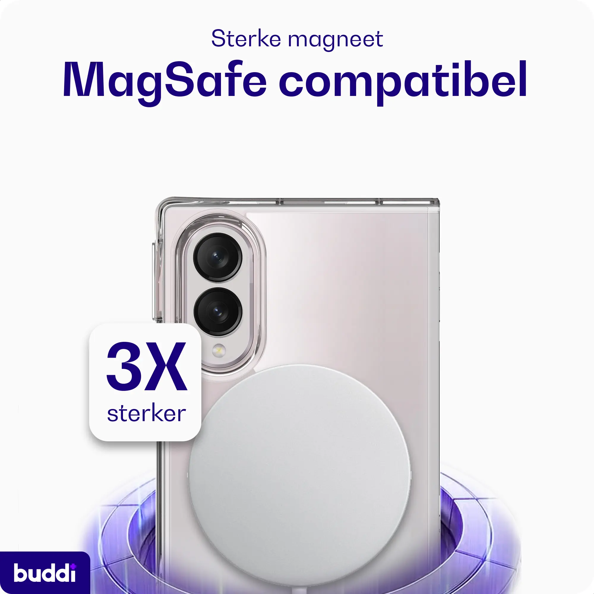 Buddi Core Samsung Galaxy Z Fold 8 Hoesje MagSafe Back Cover Transparant afbeelding 4