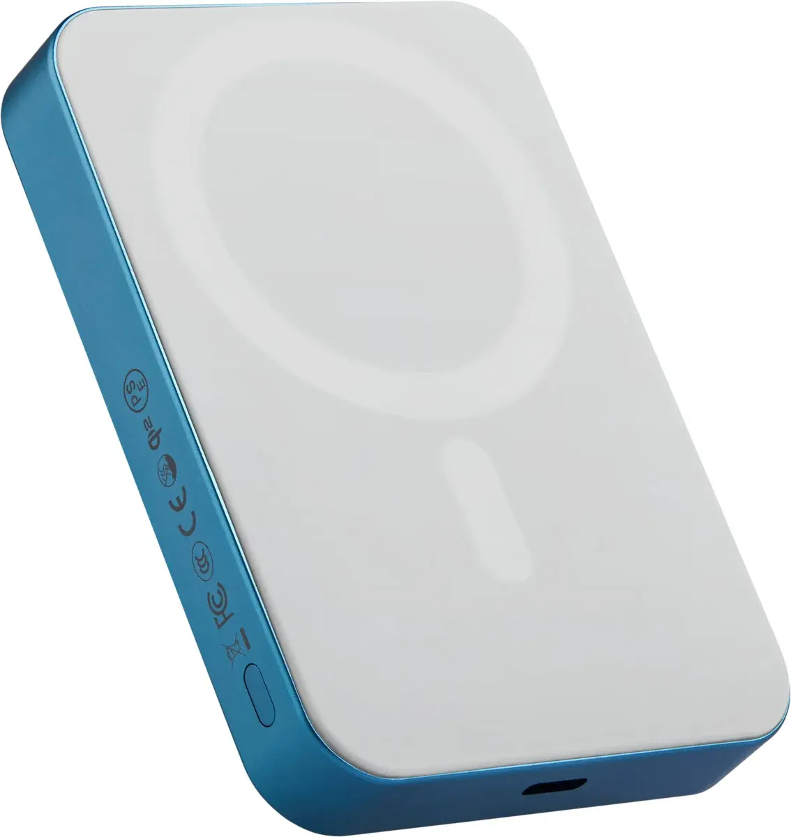 PITAKA Universele MagSafe en Qi2 Powerbank Kevlar 10.000 mAh Lichtblauw afbeelding 4