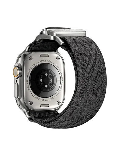 AULUMU Magnetisch Apple Watch Bandje 49/46/45/44/42MM Structuur Titanium Zwart afbeelding 2