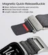 AULUMU Magnetisch Apple Watch Bandje 49/46/45/44/42MM Structuur Titanium Zwart afbeelding 4