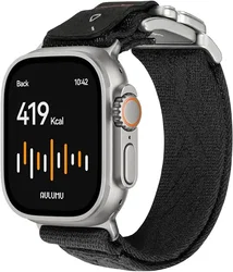 AULUMU Magnetisch Apple Watch Bandje 49/46/45/44/42MM Structuur Titanium Zwart afbeelding