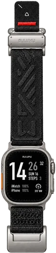 AULUMU Magnetisch Apple Watch Bandje 49/46/45/44/42MM Structuur Titanium Zwart afbeelding 3