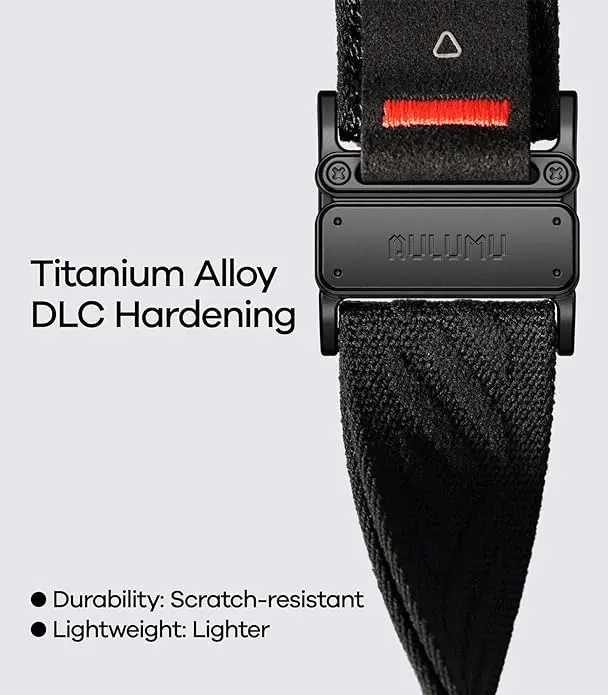 AULUMU Magnetisch Apple Watch Bandje 49/46/45/44/42MM Structuur Titanium Zwart afbeelding 5