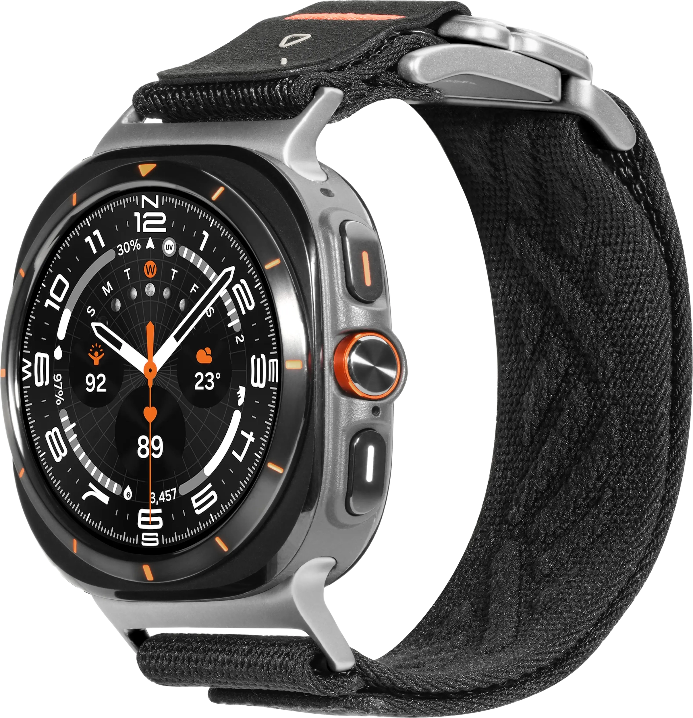 AULUMU Samsung Galaxy Watch Ultra 2 / 1 bandje Titanium Magneetsluiting Zwart afbeelding 1