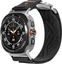 AULUMU Samsung Galaxy Watch Ultra 2 / 1 bandje Titanium Magneetsluiting Zwart afbeelding