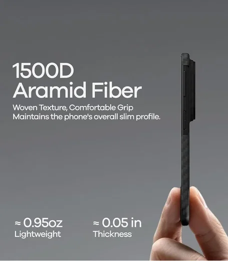 AULUMU Ultra-Slim Samsung Galaxy Z Fold 8 Hoesje Aramid Fiber MagSafe Zwart afbeelding 3