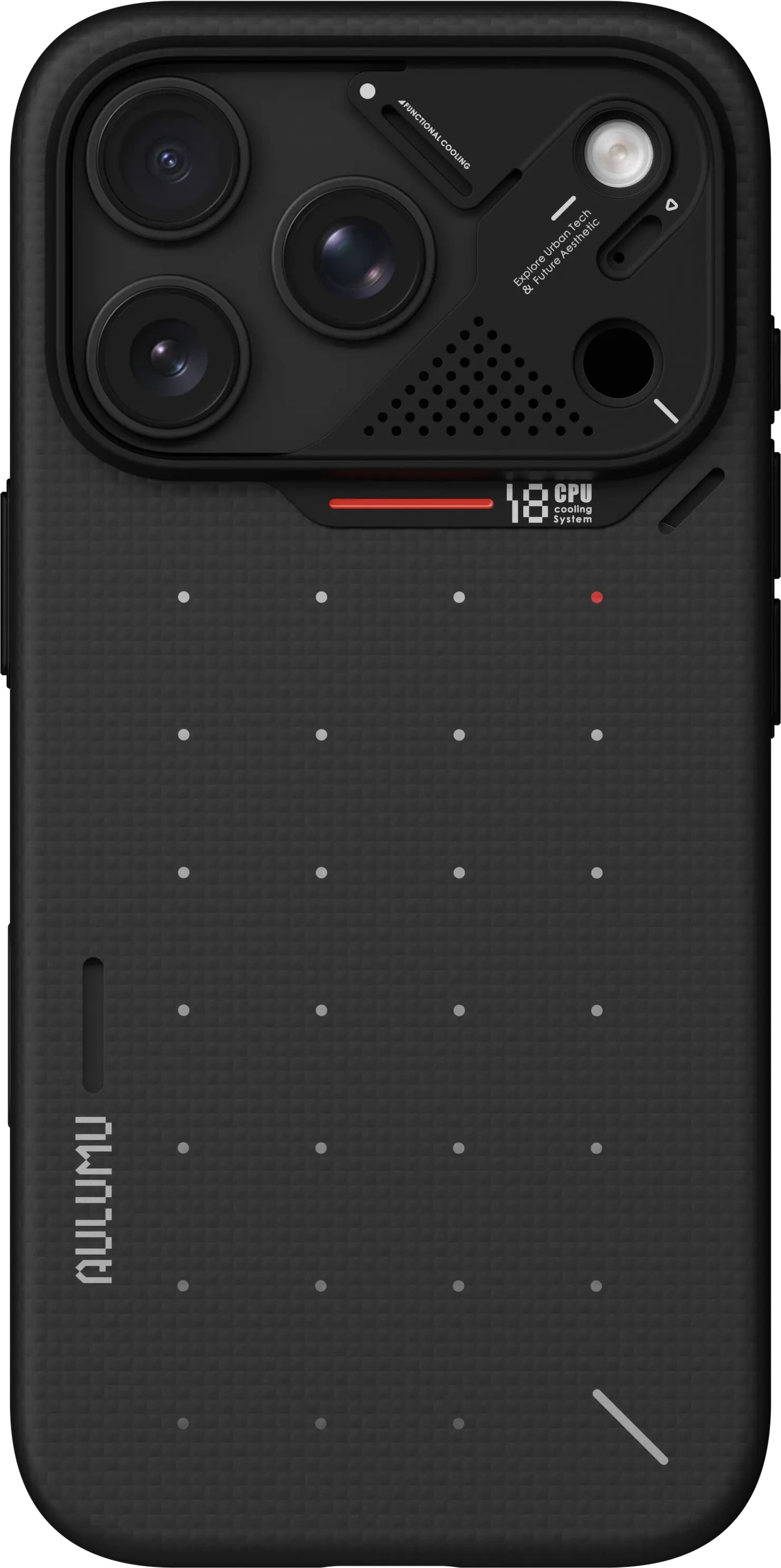 AULUMU Ultra-Slim iPhone 18 Pro Hoesje Aramid Fiber MagSafe Zwart Grijs afbeelding 5