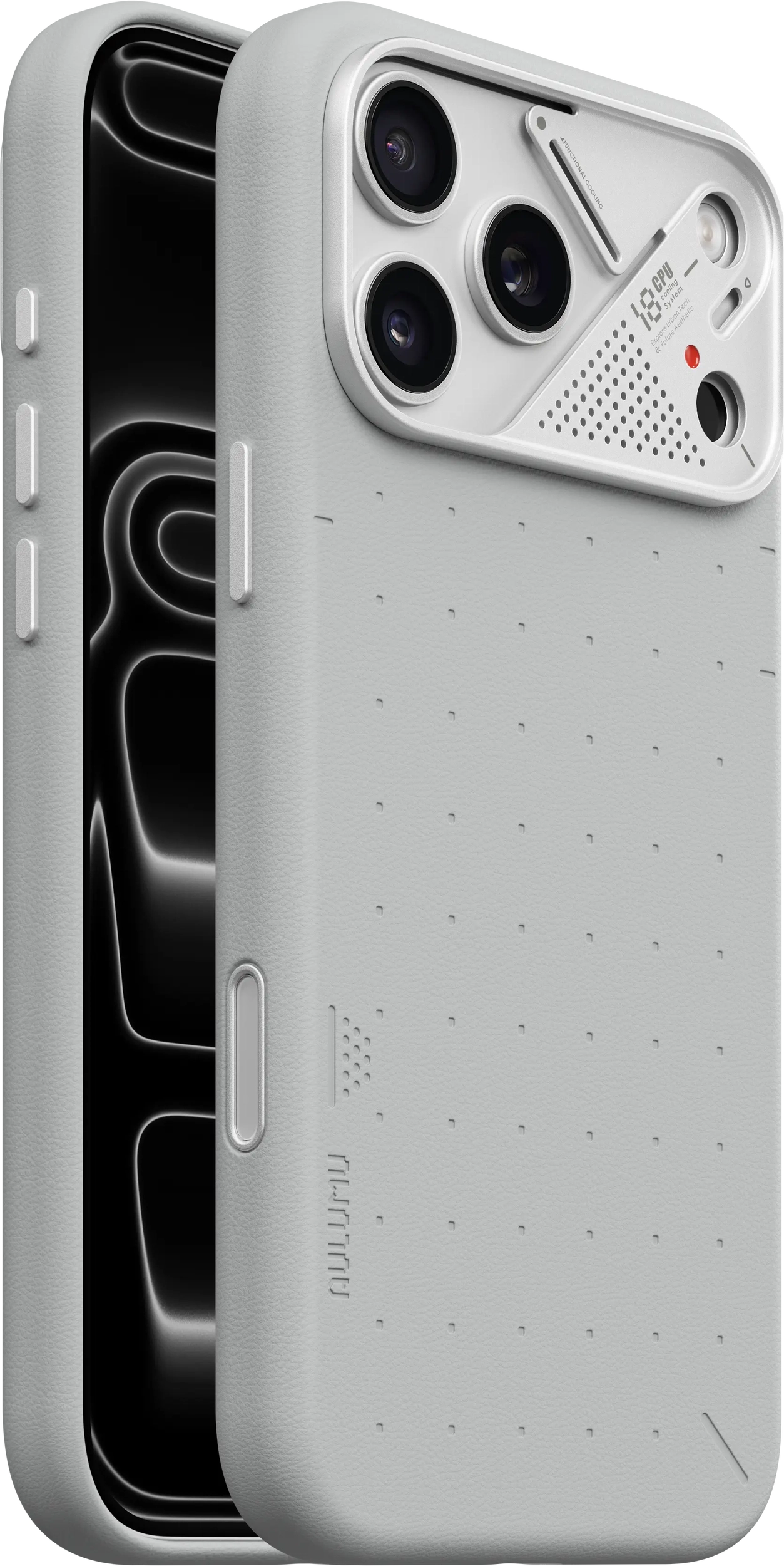 AULUMU Vegan Leather Apple iPhone 18 Pro Max Hoesje MagSafe Grijs afbeelding 1