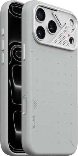 AULUMU Vegan Leather Apple iPhone 18 Pro Max Hoesje MagSafe Grijs afbeelding 1