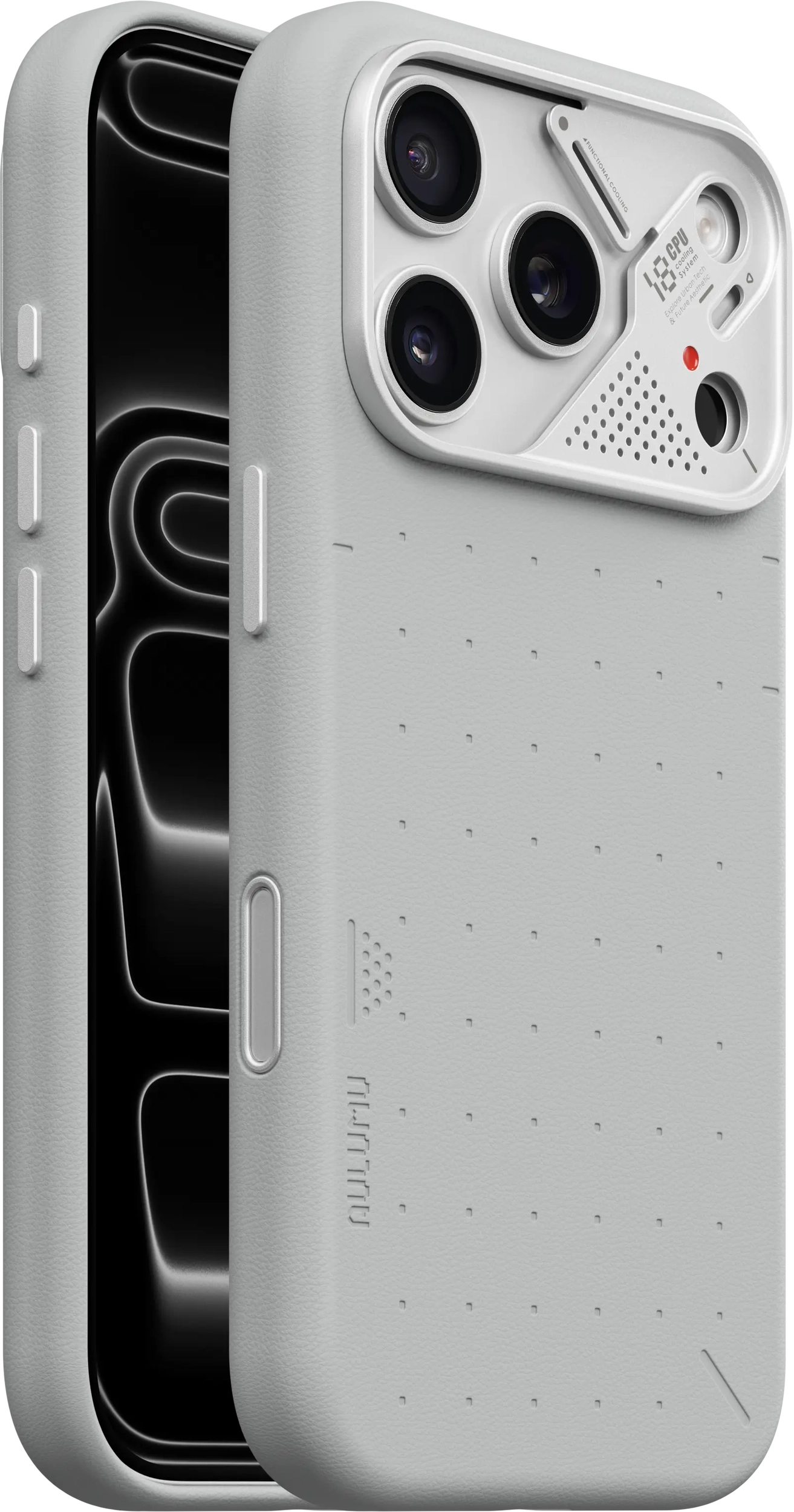 AULUMU Vegan Leather Apple iPhone 18 Pro Hoesje MagSafe Grijs afbeelding 1