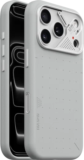 AULUMU Vegan Leather Apple iPhone 18 Pro Hoesje MagSafe Grijs afbeelding 1