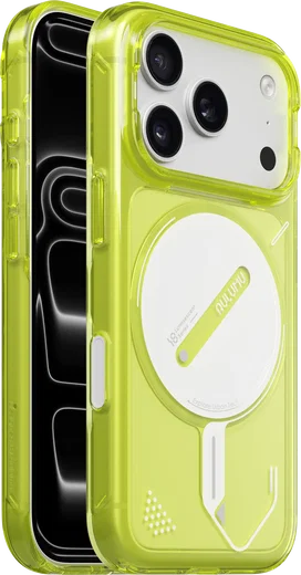AULUMU Apple iPhone 18 Pro Hoesje MagSafe Back Cover Transparant Geel afbeelding 1