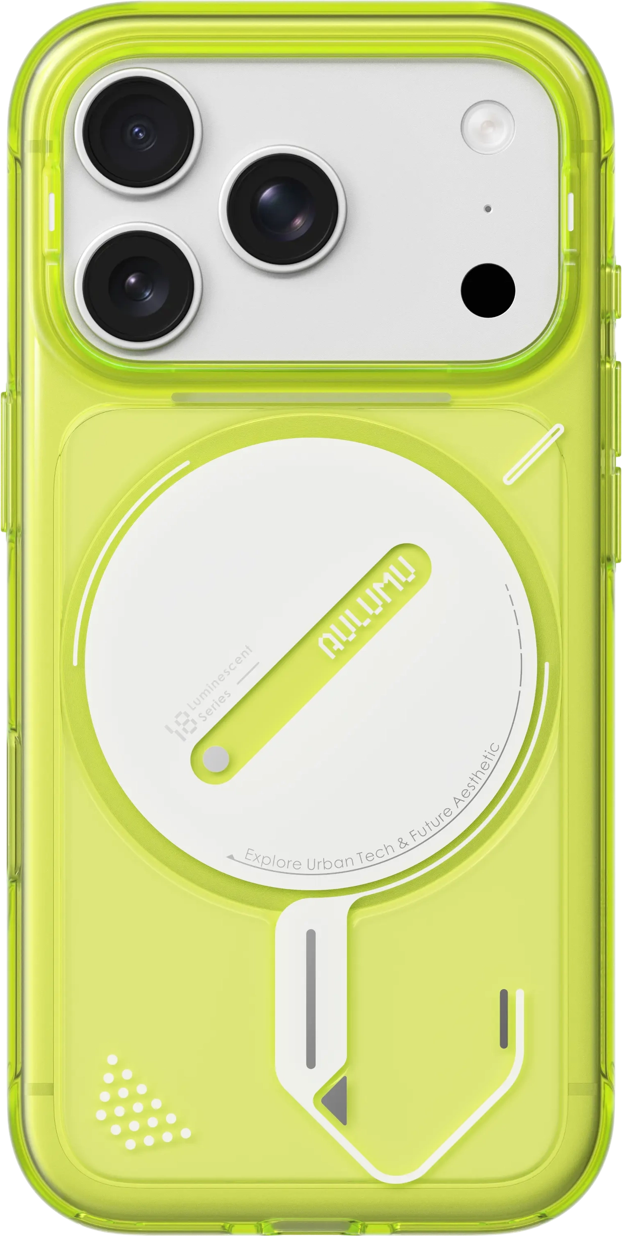 AULUMU Apple iPhone 18 Pro Hoesje MagSafe Back Cover Transparant Geel afbeelding 5