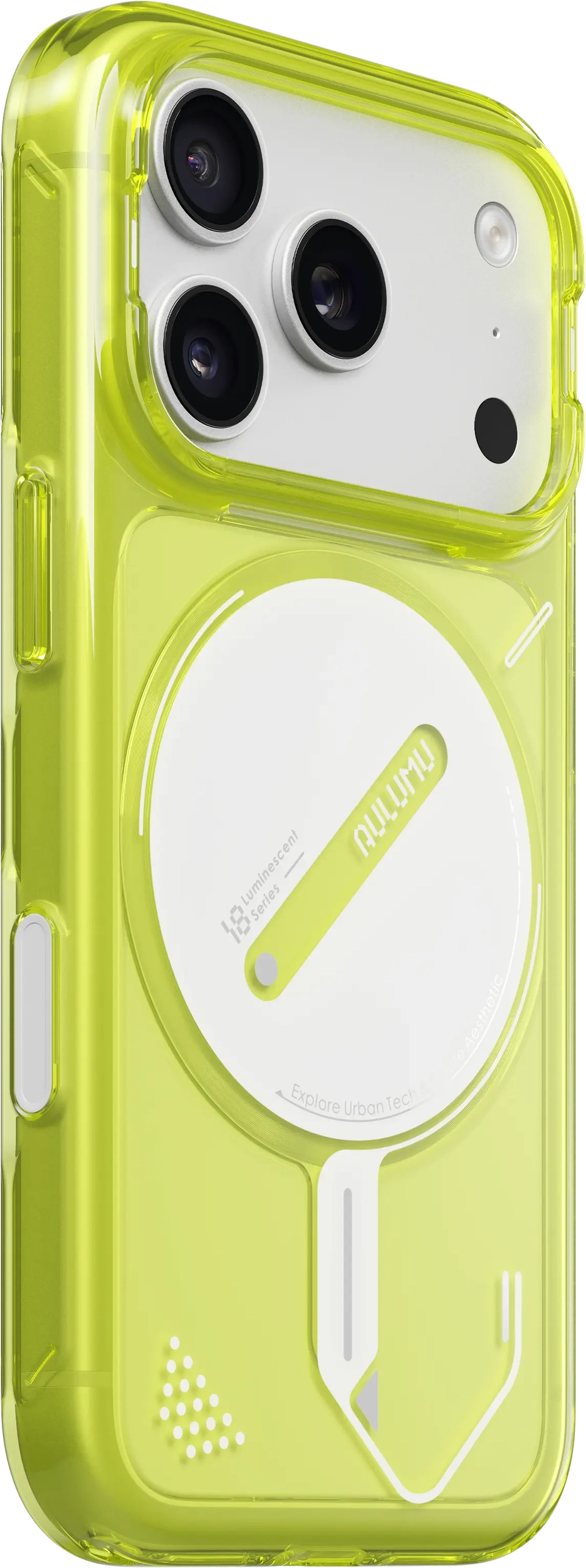 AULUMU Apple iPhone 18 Pro Hoesje MagSafe Back Cover Transparant Geel afbeelding 2